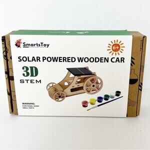 Smarts Toy Solar Powered Wooden Car 3D Stem Kit Ages 6+ New in Box
